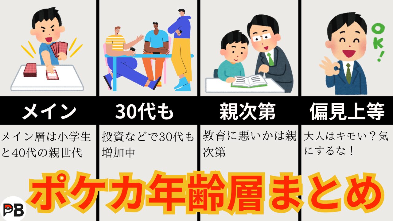 ポケカの年齢層まとめ|実態は?教育に悪い?大人はキモい?